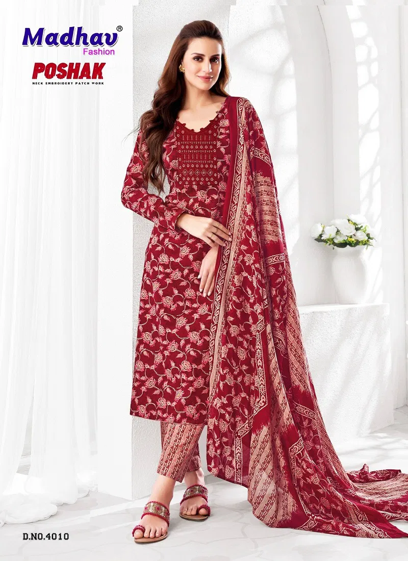 Poshak With Patch Vol 4 By Madhav Cotton Printed Readymade Suits Online Wholesale